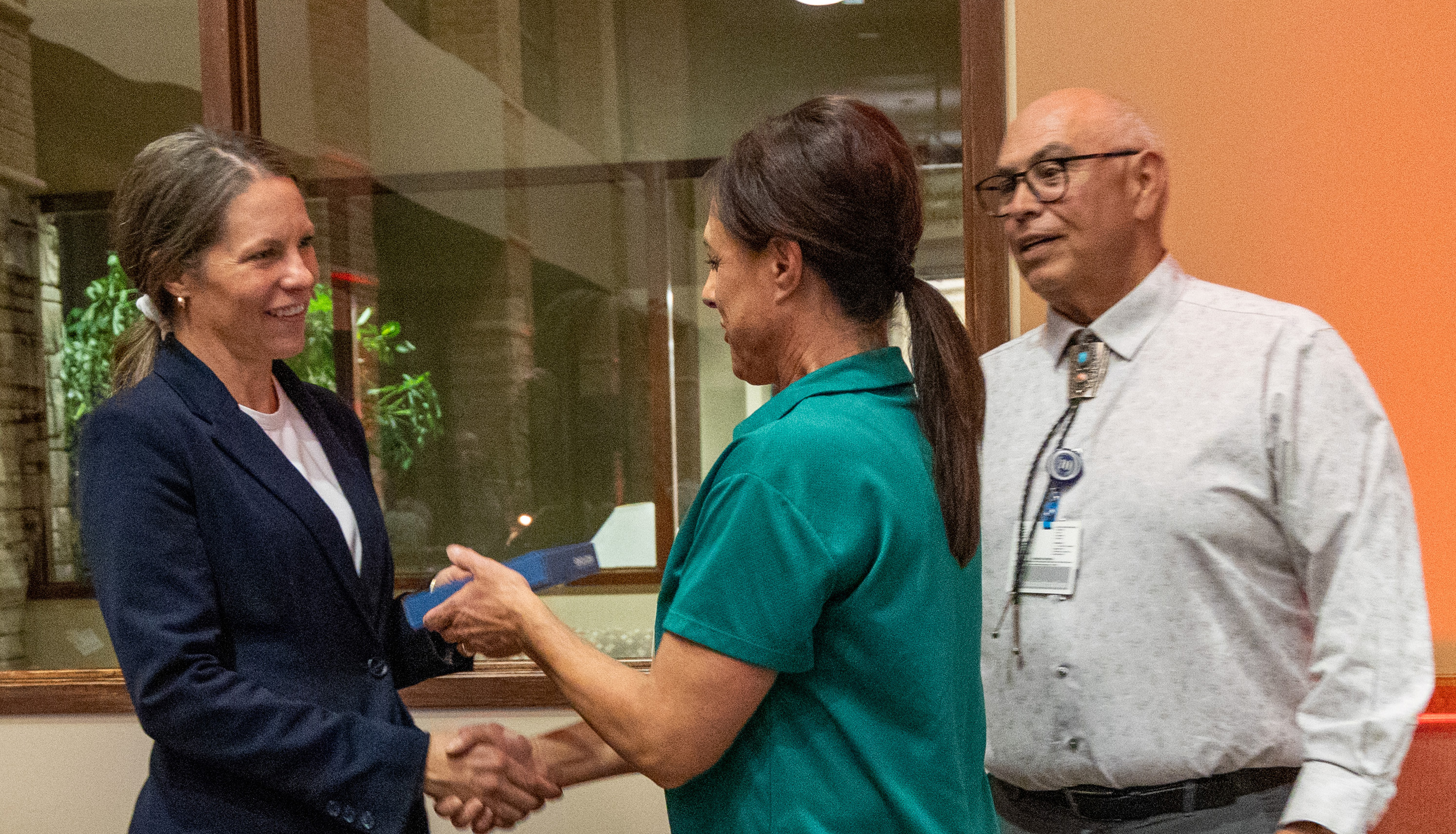 Employee Receiving Award from Hardesty