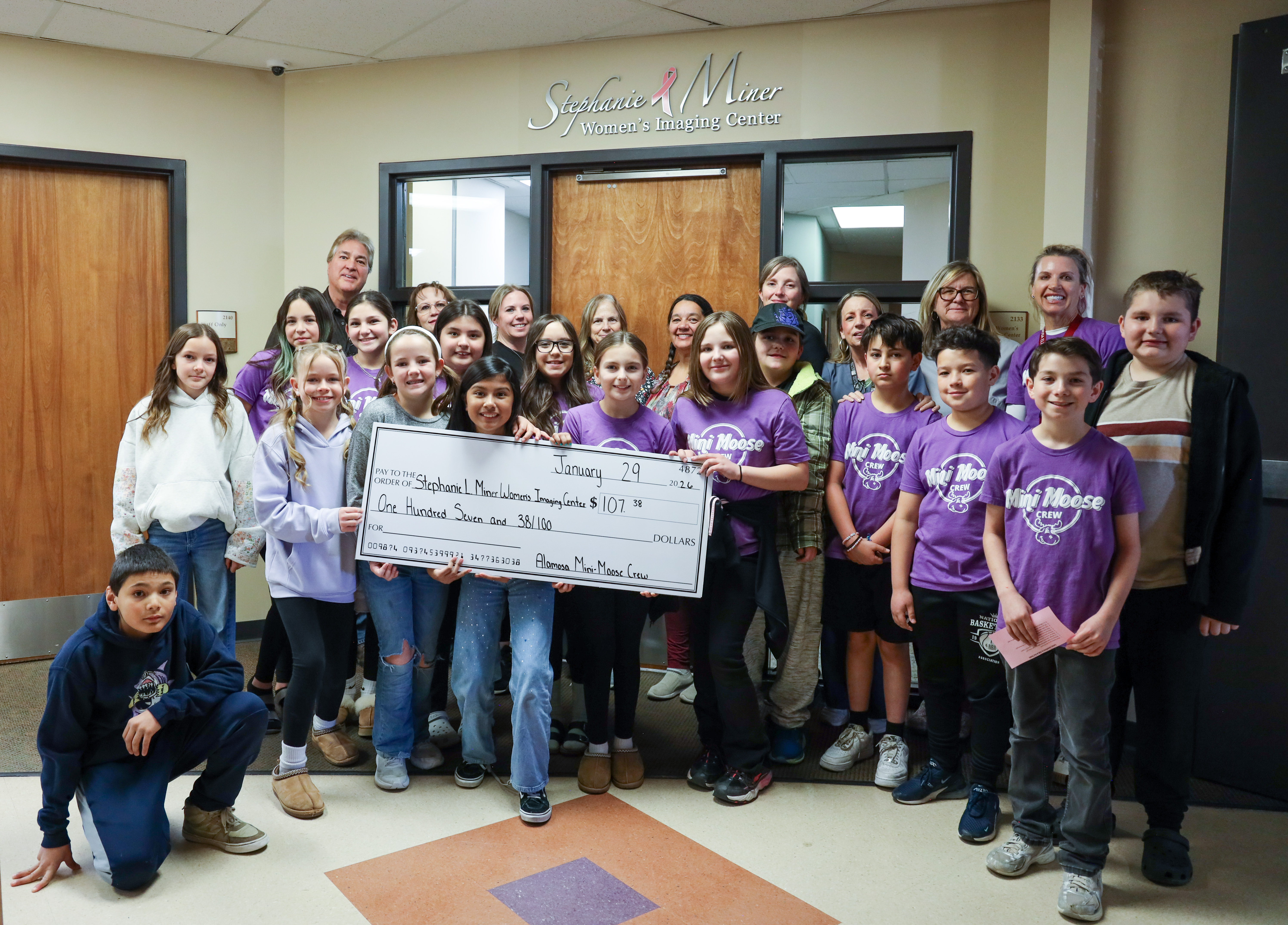 Alamosa Elementary Students Presenting Donation to SLV Health