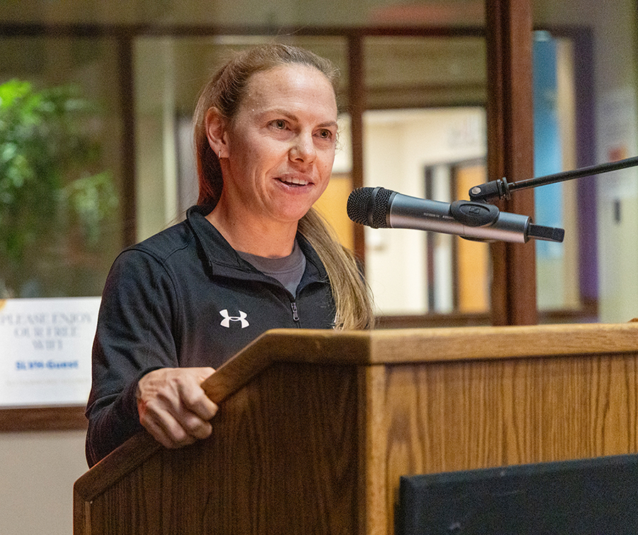 Dr Tripi giving a speech