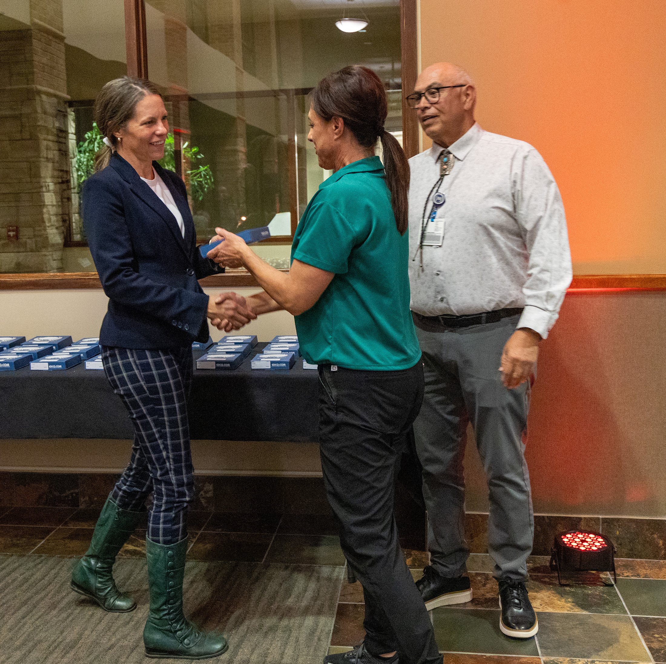 Employee Receiving Award from Hardesty