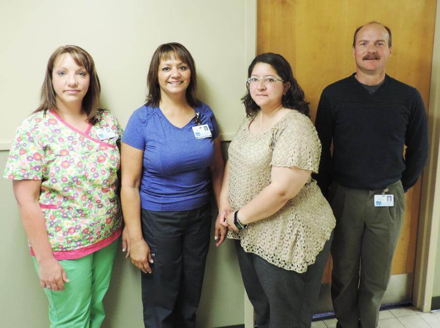 From left to right, Sarah Herrera, Vee McAuliffe, Shannon Muniz, and Ted Andersen are the latest additions to the SLV Health leadership structure.