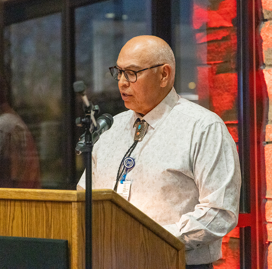 Guruli giving a speech