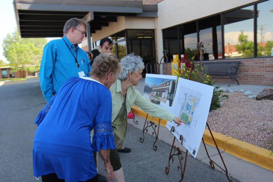 people viewing art