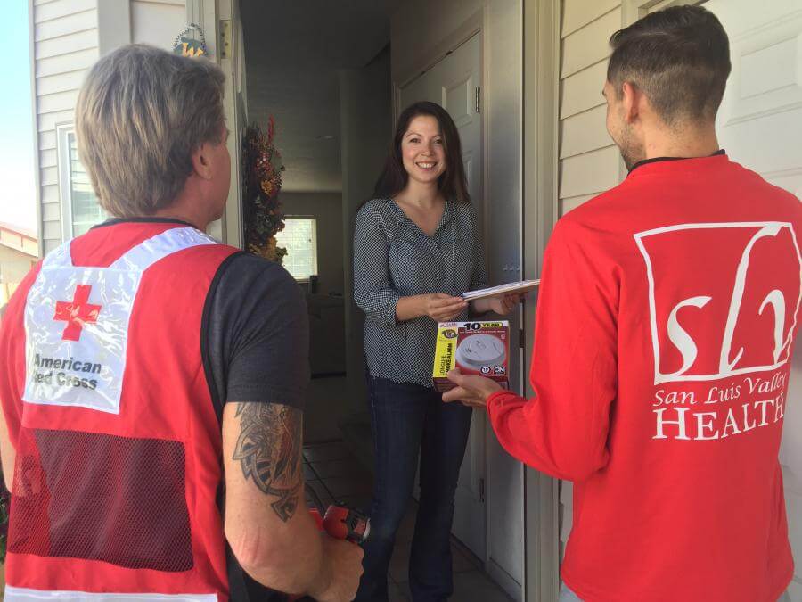 Volunteers from the local American Red Cross 