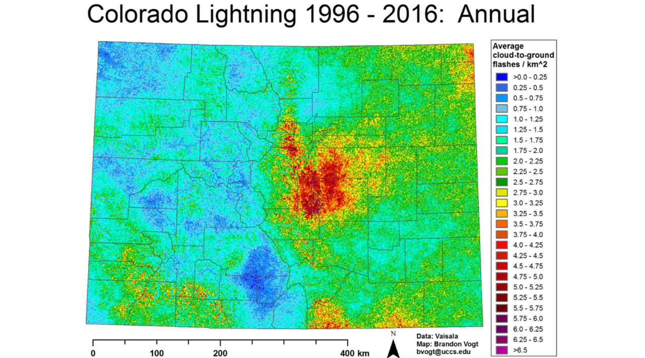 Graph of Lightning in Colorado