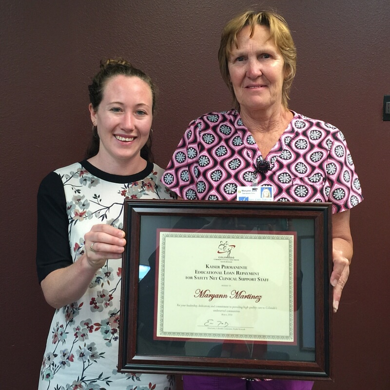 On the left is Margaret Davidson with Colorado Community Health Network, and on the right is Maryann Martinez.