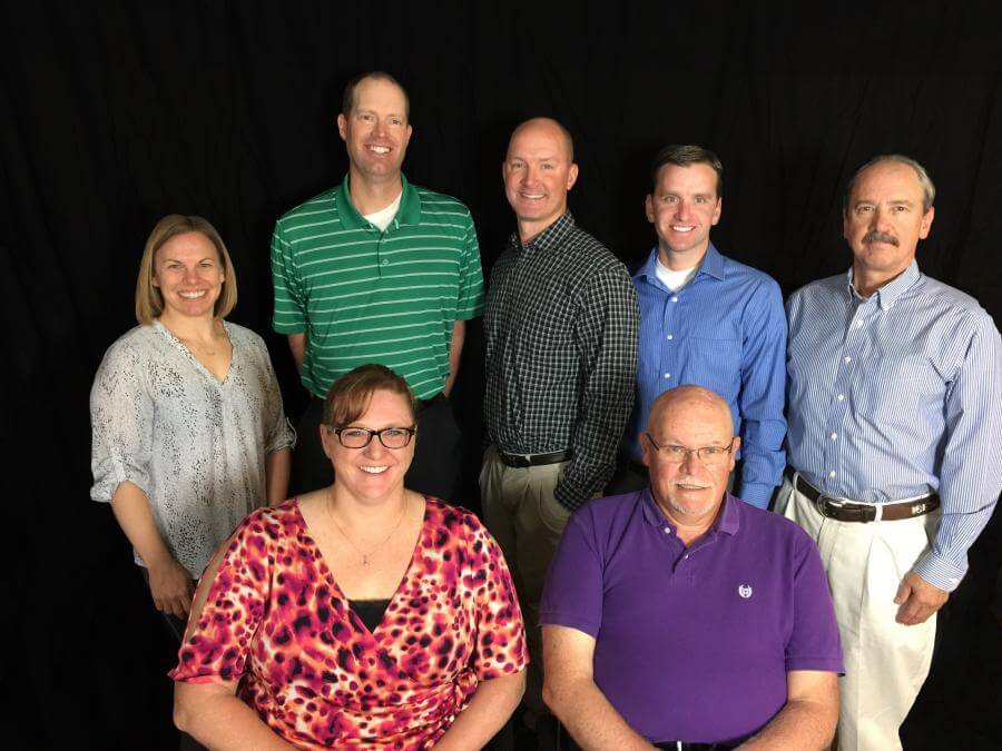 L to R, Front row: Tish Hollingsworth, PA-C, Botond Vita, PA-C, Back Row: Carissa Tripi, DO, Aaron Polzin, DC, Joseph Stephens, PT-D, Blake Clifton, MD and Craig Hankins, MD