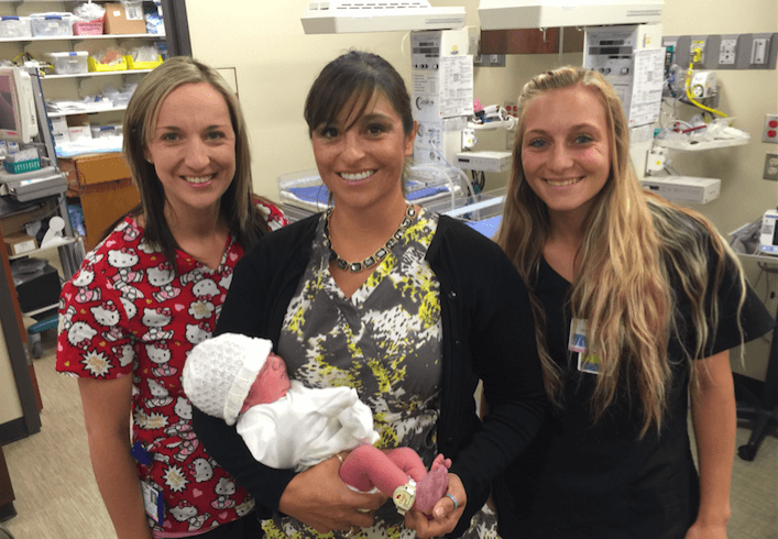 OB Nurses care for newborn Micheal Maestas