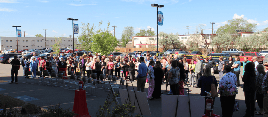 people attending groundbreaking