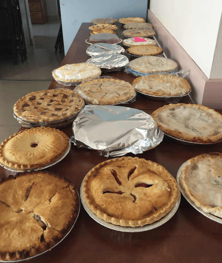 Several of the delicious homemade pies donated to the event were very popular amongst attendees