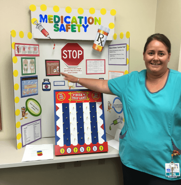 Teresa Hillis – board – Medication safety Plunko game