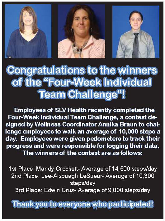 Winners of the four-week individual challenge