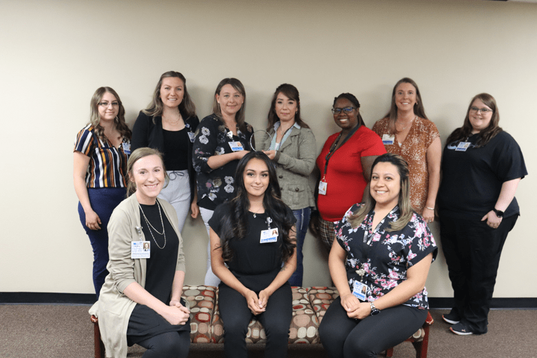 Front Row:  Audrey Reich-Loy, Michelle Trujillo, Ariel Devora Back Row: Nakkia Dominguez, Susie Hand, Cherise Minnick, Carey Deacon, Lacrecia Smith, Charity Perkins, Rachel Dooley